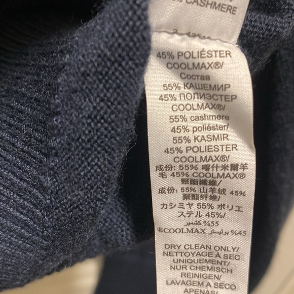 Tory Burch Sport Performance Cashmere Ruffle Half-Zip Sweater - Navy XL * read - Picture 13 of 15